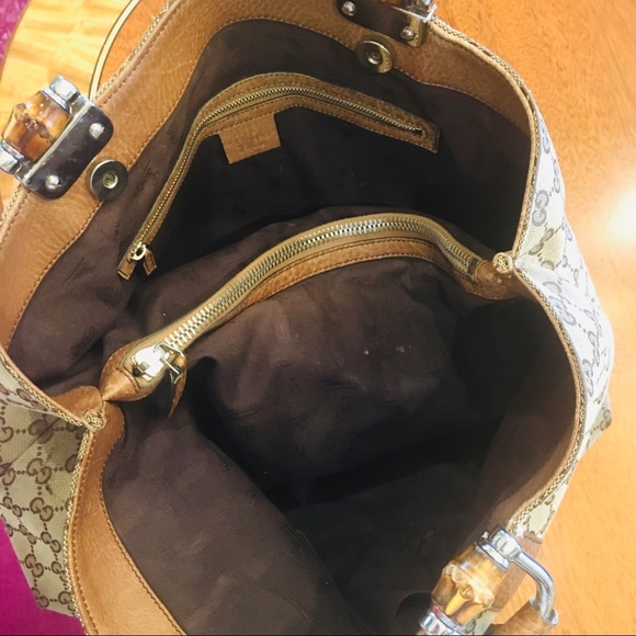 Gucci Brown GG Canvas and Leather Tote. Great Bag! - Picture 5 of 16